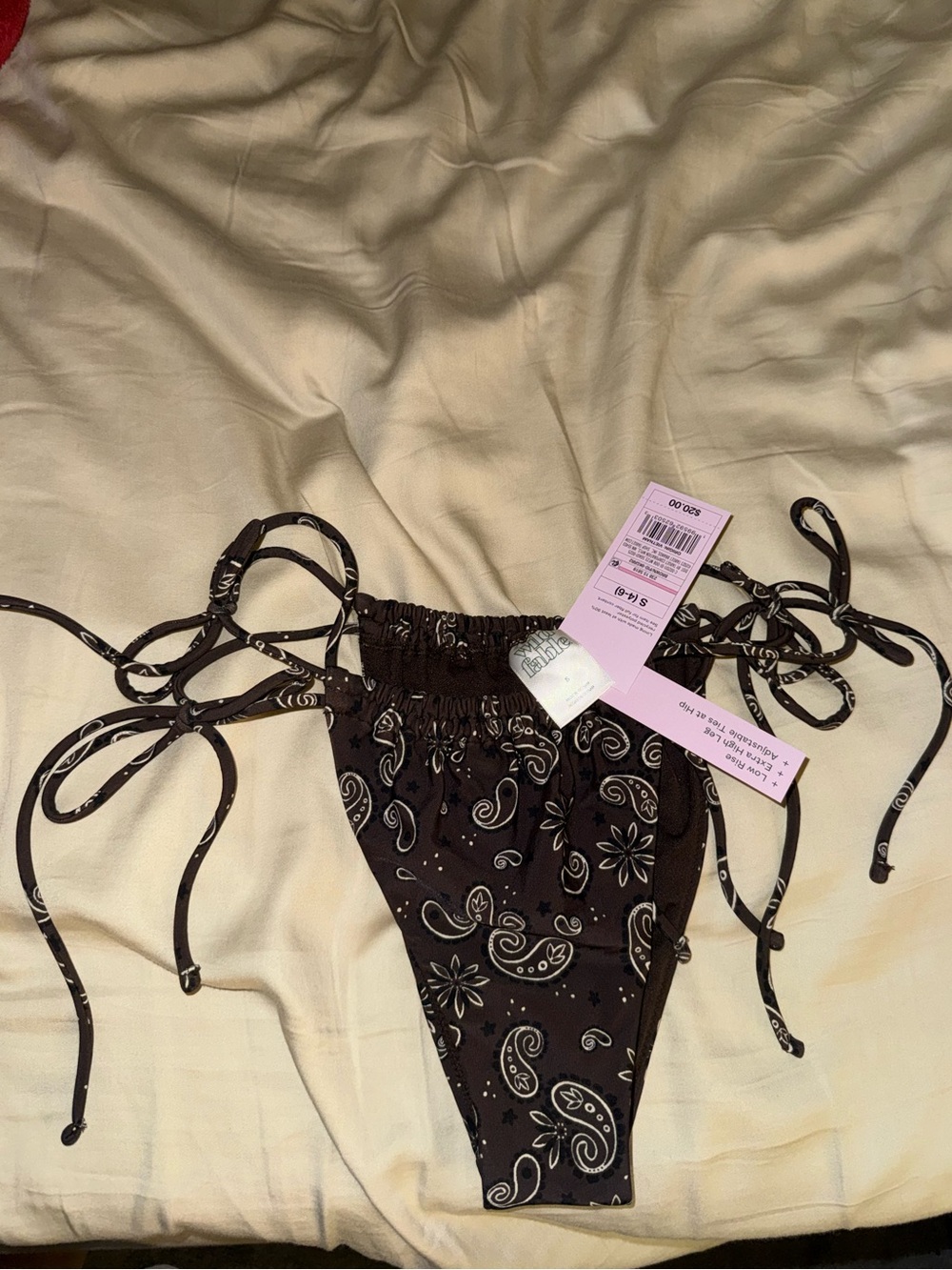 Target Brown Bandana-Print String Bikini Bottom